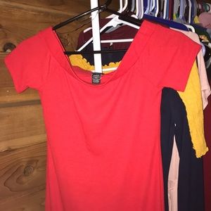 Red off the shoulders tight fit dress